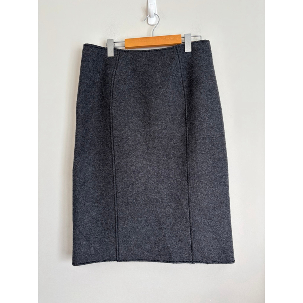 Giorgio Armani Gray Wool Blend Pencil Skirt Size 48